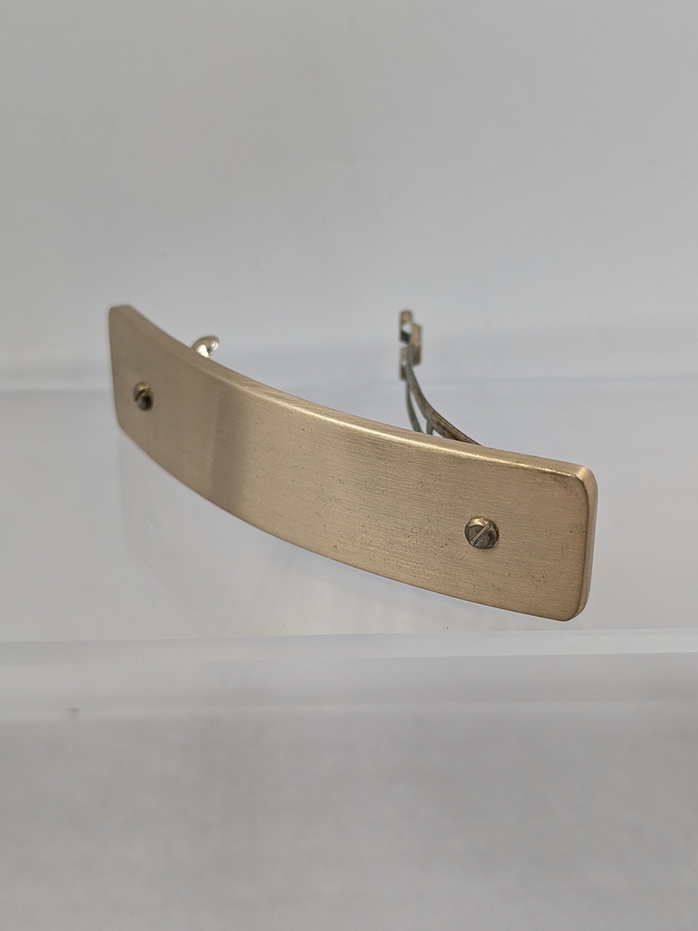 J.Crew Rectangle Barrette in Brushed Gold Metal Minimalist Hair Clip | M295
